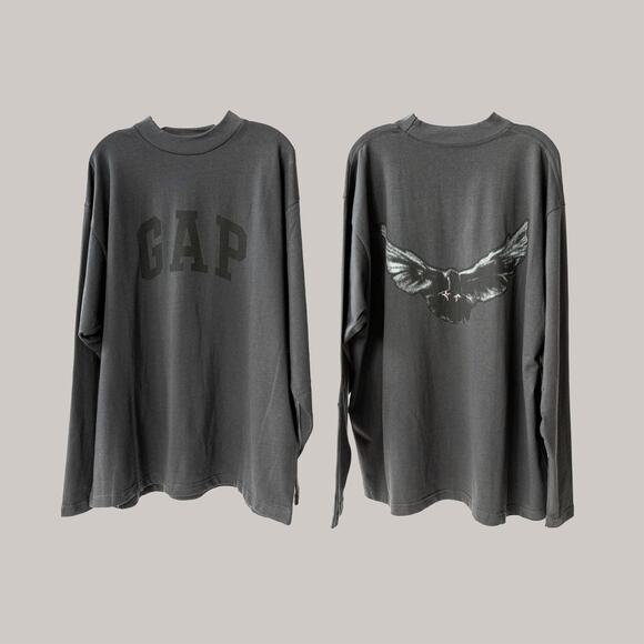 Yeezy YZY Gap Engineered by Balenciaga Dove Tee 'Black' Medium Mock Neck top - Picture 1 of 4